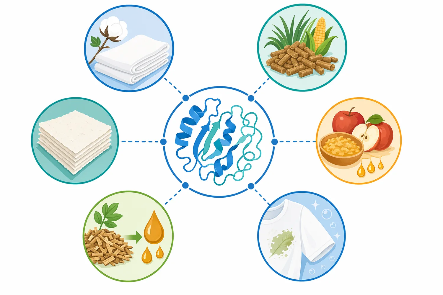 Acid cellulase can support biomass saccharification, plant extraction, dietary fiber modification, feed processing, textile finishing, and pulp or paper fiber treatment.