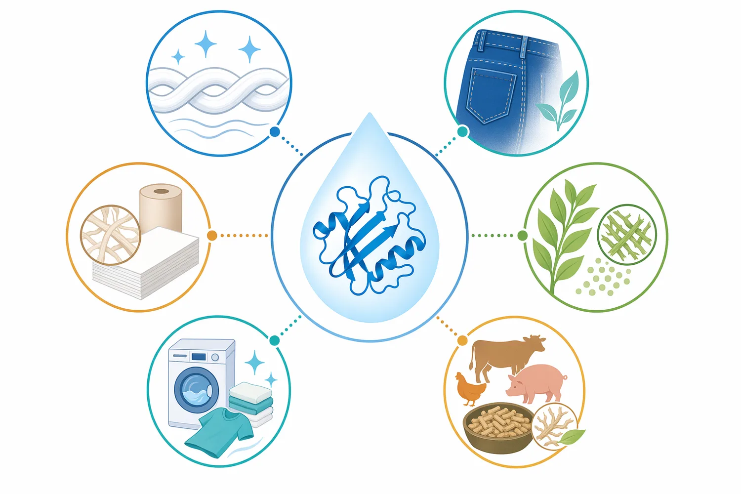 Acid cellulase is used in textile finishing, denim treatment, pulp and paper modification, biomass processing, laundry care, and fiber-rich feed applications.