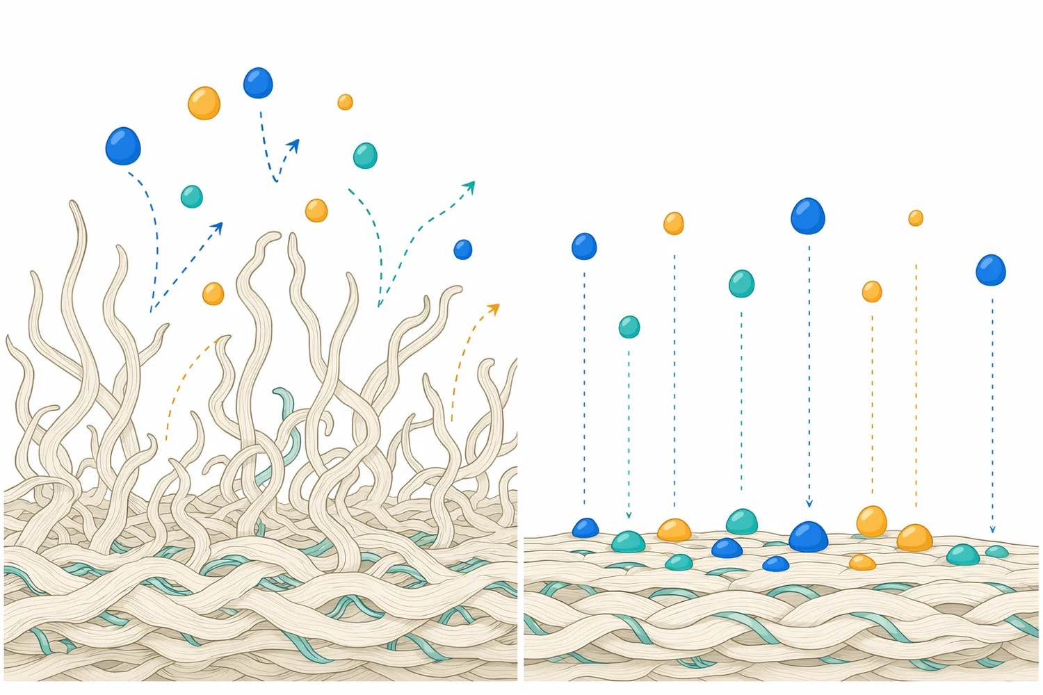 Removing outer fibrils can make the cellulosic surface cleaner and more accessible for dyes, plant extracts, antimicrobial agents, or softeners.