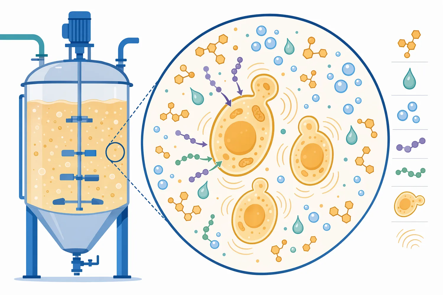 Soluble peptides and amino acids released by acid protease can support yeast growth and resilience during ethanol fermentation.