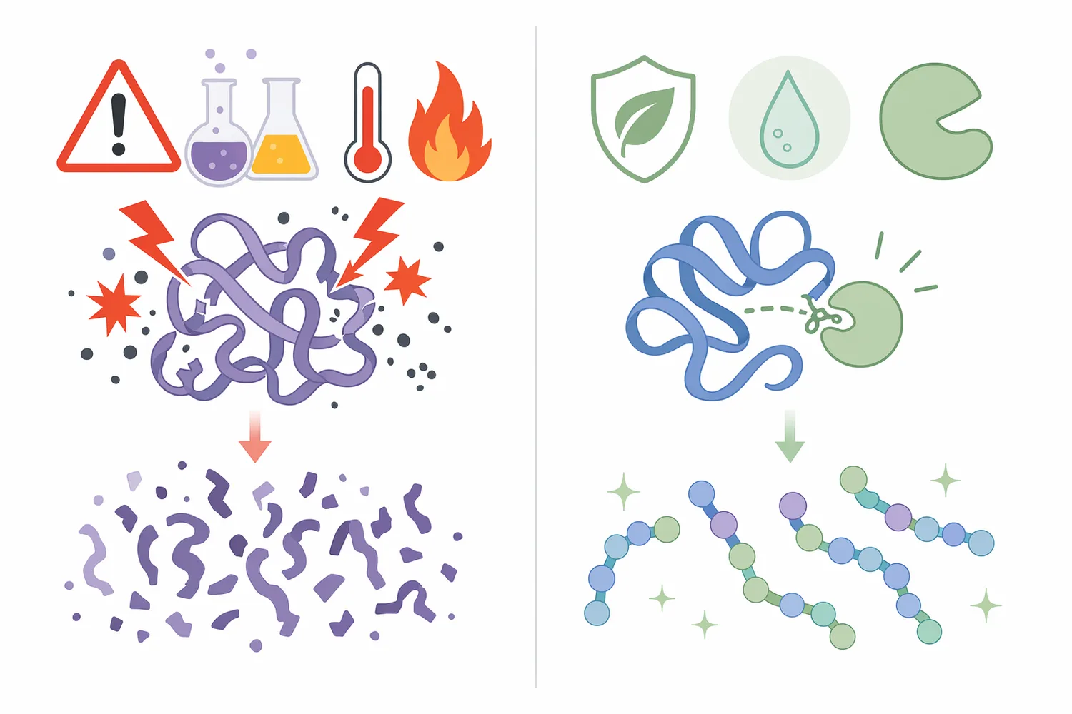 Acid, neutral, alkaline, and specialized proteases differ mainly by process pH fit, substrate effects, and the risks of over- or misapplied hydrolysis.