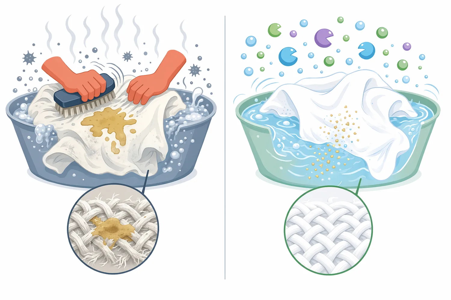 Acid, neutral and alkaline amylases can all hydrolyze starch, but alkaline amylase is the better conceptual fit for alkaline detergent, dishwashing and desizing baths.