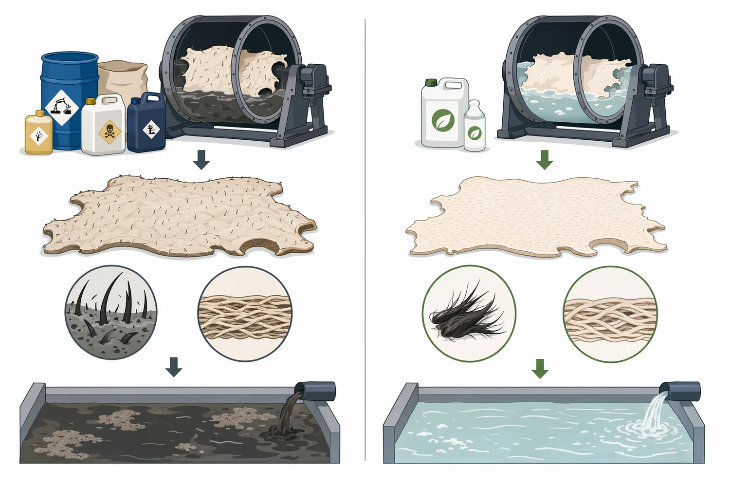 Acid, neutral, and alkaline proteases differ by their preferred pH environment and by how naturally they align with leather wet-processing conditions.