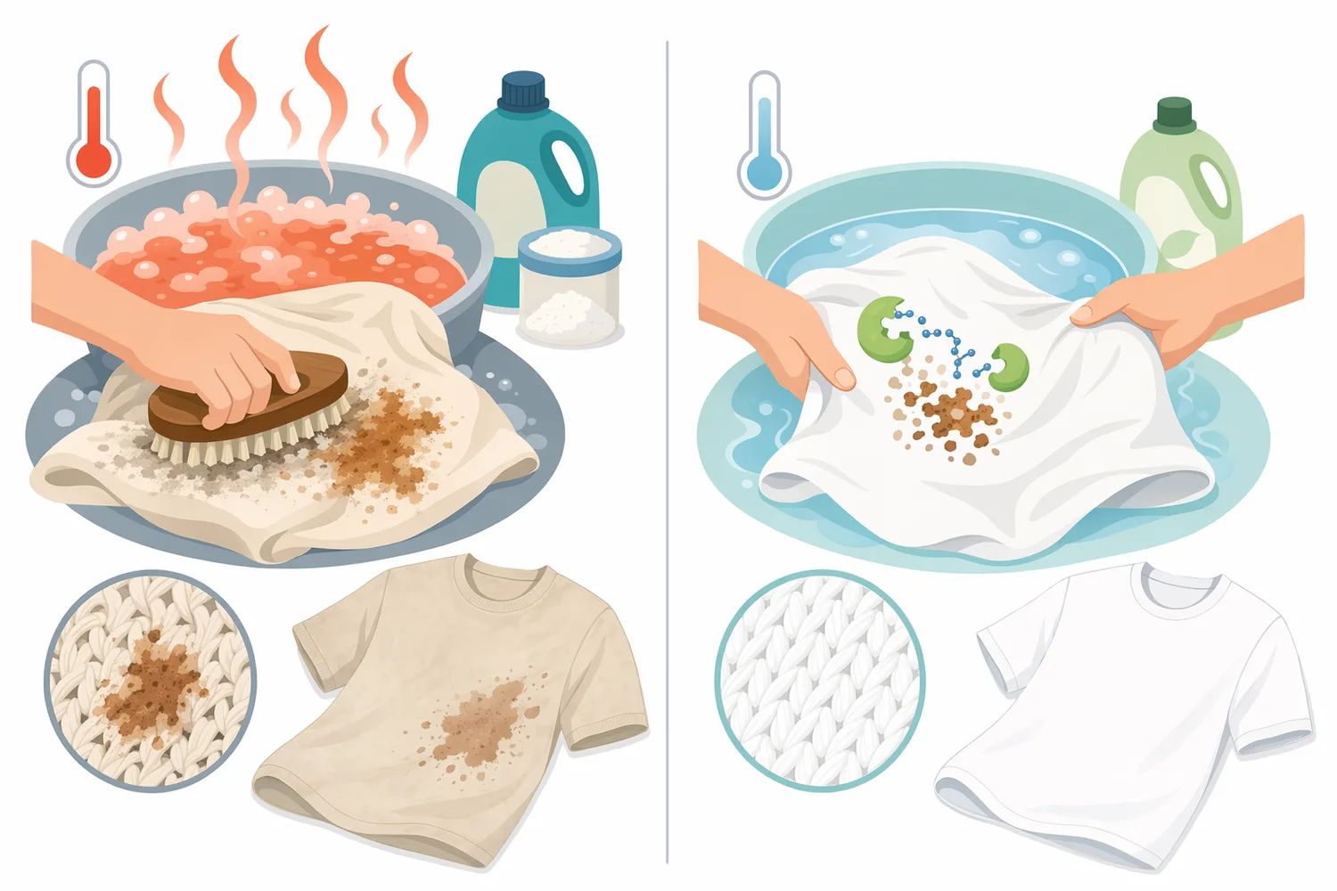 Compared with heat-intensive or harsh chemical washing, protease-based cleaning can remove protein soils under milder detergent conditions.