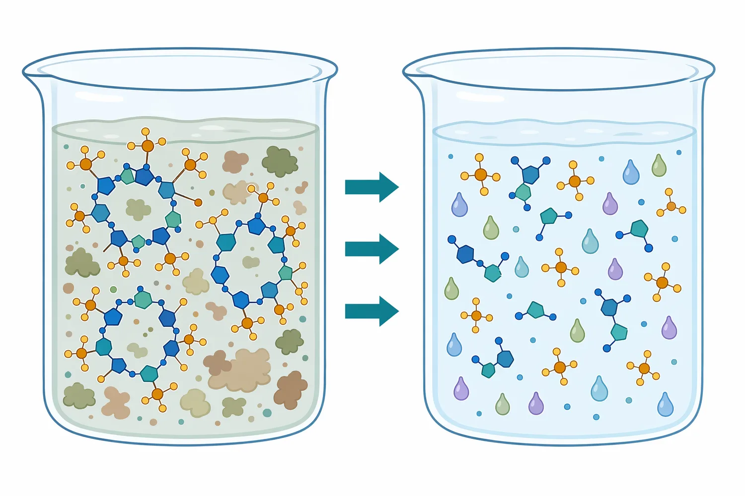 Enzyme treatment shifts a phytic-acid-containing mixture toward smaller phosphorus intermediates and released phosphate.