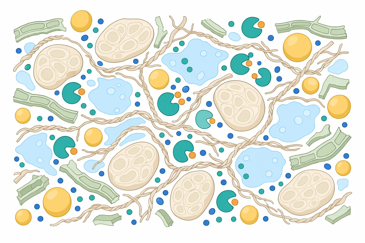 In food matrices, asparaginase acts specifically on accessible free L-asparagine rather than on starch, sugars, fats, gluten, or intact cell walls.