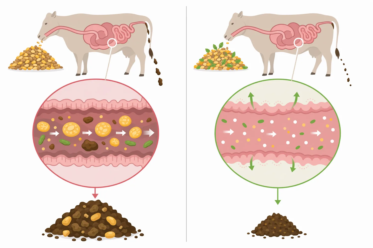 Alpha-amylase differs from xylanase, protease, phytase, and lipase because it is directed primarily at starch rather than fiber, protein, phytate, or fat.