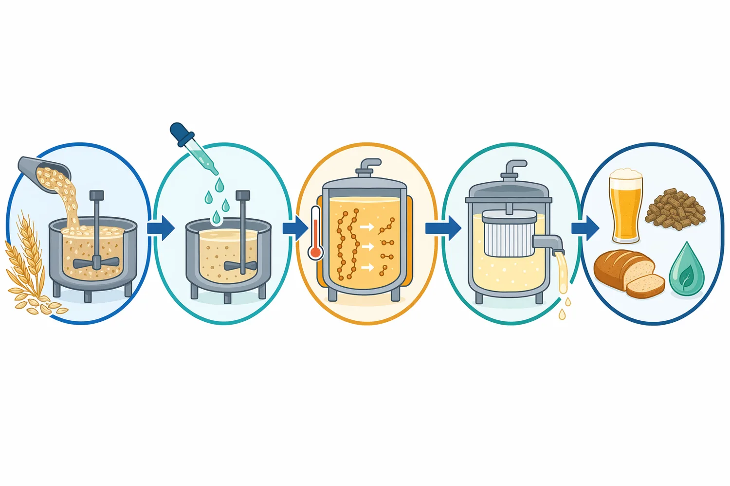 Industrial beta-glucanase workflows convert viscous cereal beta-glucans into lower-viscosity streams for brewing, feed, baking, and fermentation.
