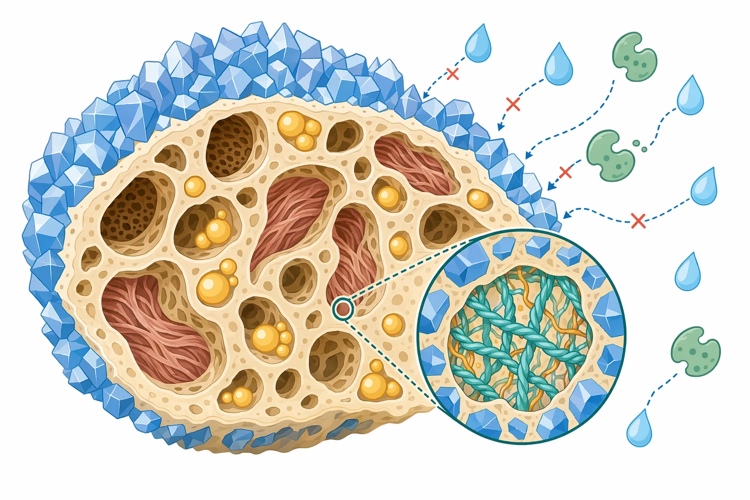 Animal bone is a composite substrate in which mineral and fat can restrict enzyme access to collagen-rich protein.