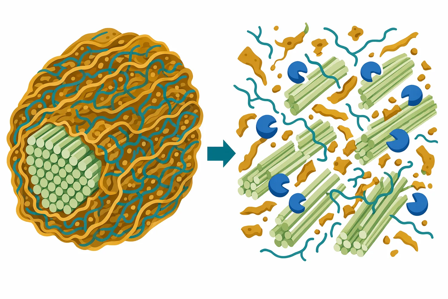 Pretreatment improves saccharification by opening the lignocellulosic matrix and exposing more cellulose surface to cellulase.