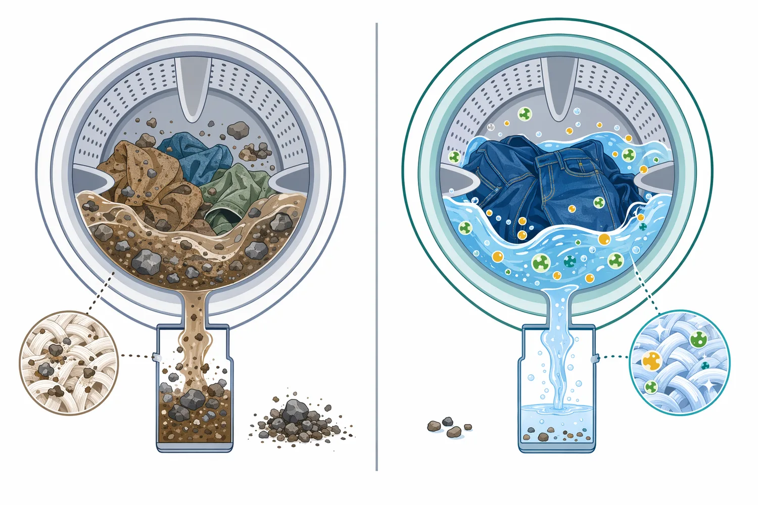Cellulase can reduce reliance on pumice, but water, energy, auxiliaries, and dye-containing effluent still require management.