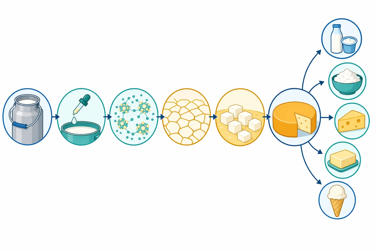 Modern chymosin supply can come from fermentation production, where a microbial host expresses a chymosin gene and the enzyme is recovered for cheesemaking use.