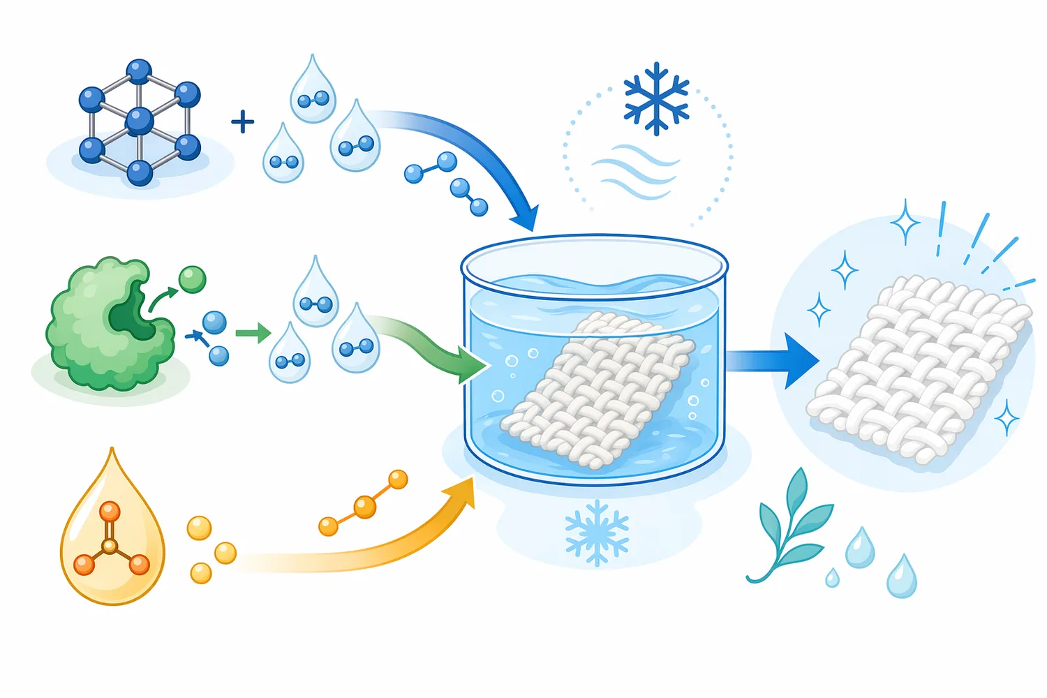 Low-temperature bleaching research includes catalyst activation, enzyme-linked peroxide systems, and reactive oxygen-transfer chemistries.