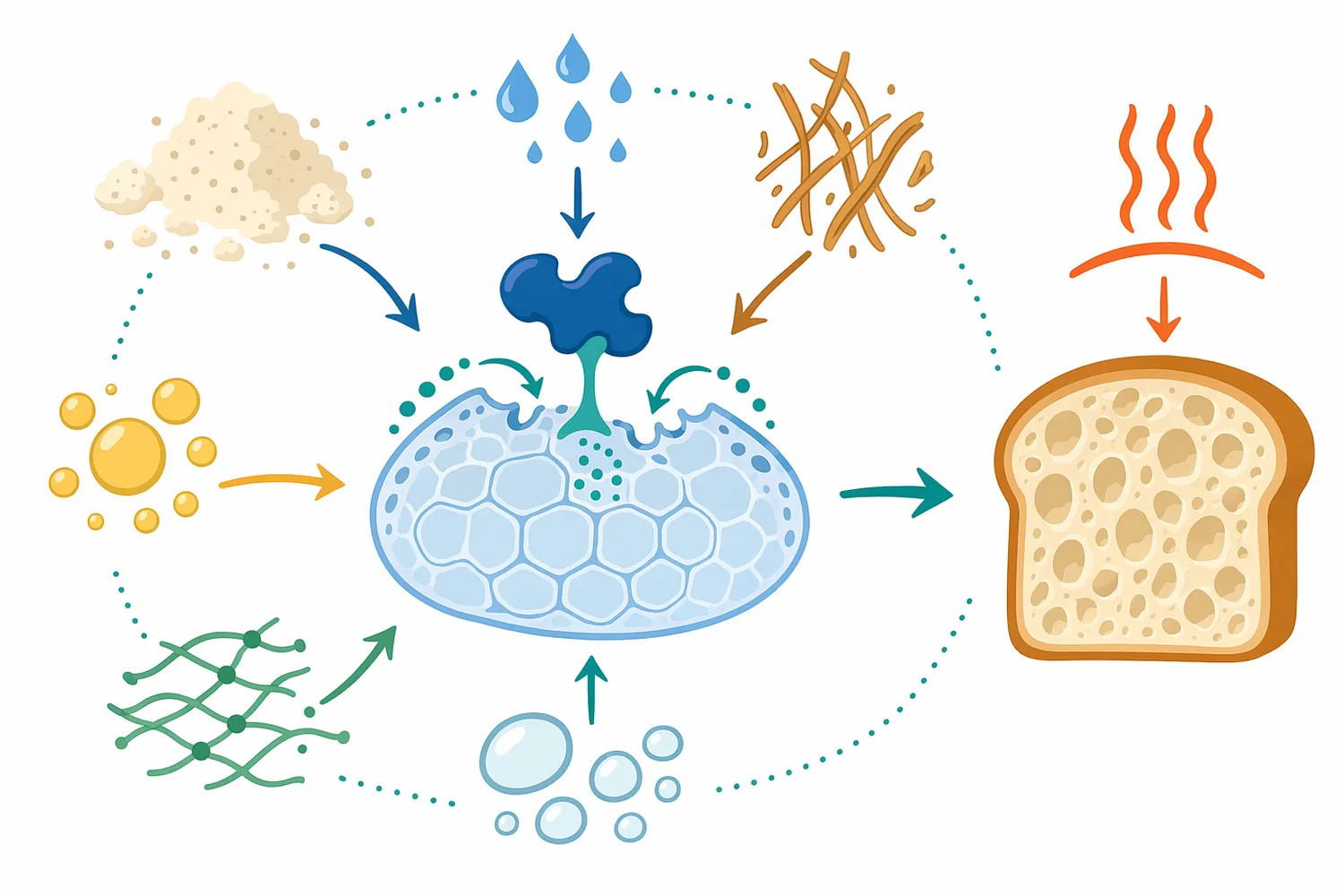 Maltogenic amylase performance depends on flour composition, hydration, heat history, formulation ingredients, and the physical accessibility of starch during baking.