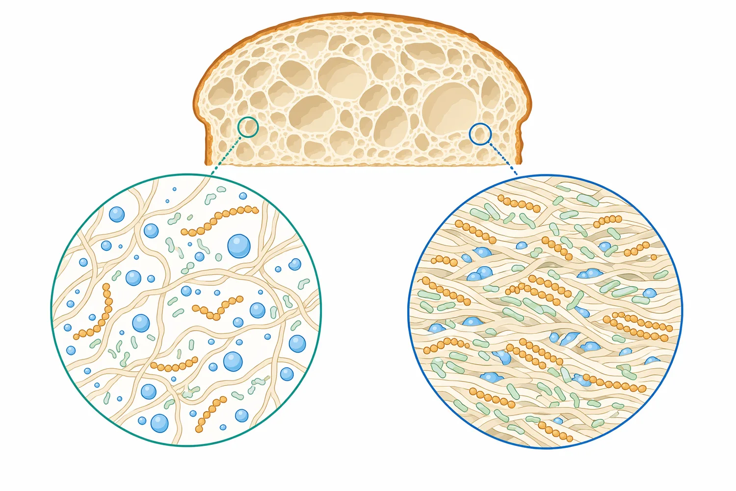 Dextrins and maltooligosaccharides formed by alpha-amylase can interfere with starch reassociation and help slow crumb firming.