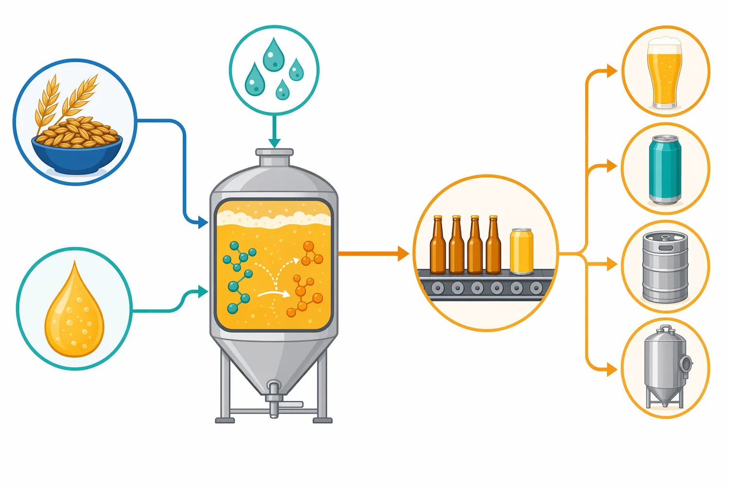 Diacetyl risk develops through precursor excretion, chemical conversion, and time-dependent yeast cleanup, while ALDC intervenes before the off-flavor compound accumulates.