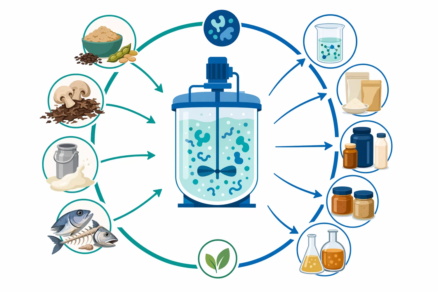 Enzymatic hydrolysis can convert protein-rich side streams into more usable soluble peptide fractions for food and ingredient applications.