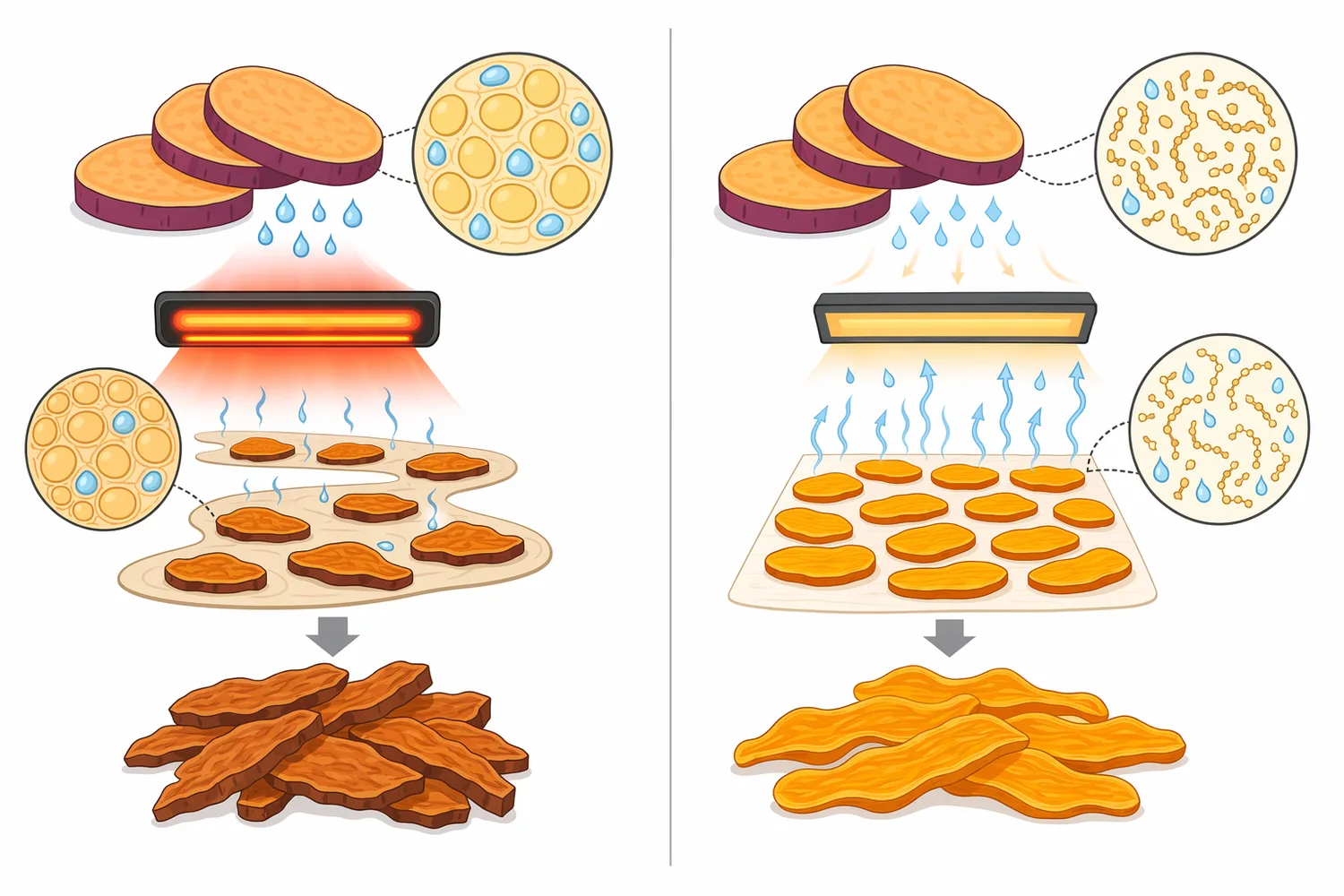 Starch-processing enzymes differ by bond target, so α-amylase is the option most directly associated with rapid viscosity reduction before drying.