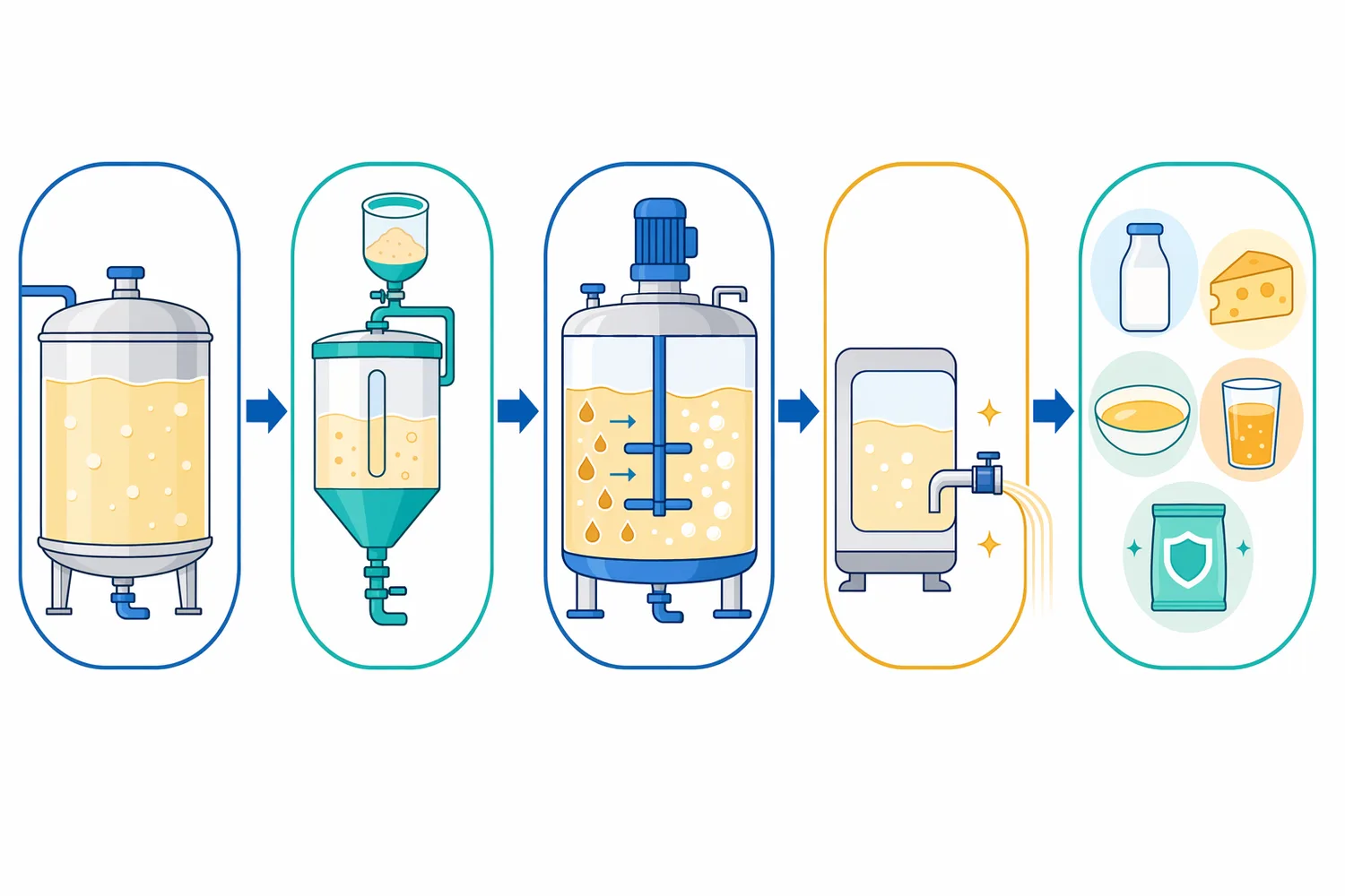 A catalase step is used after peroxide treatment and before fermentation, blending, heating, packaging, or other peroxide-sensitive operations.
