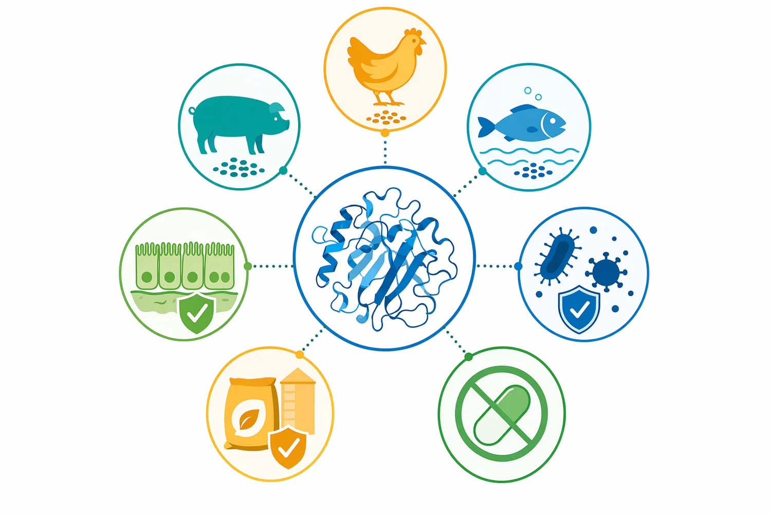 Glucose oxidase is most relevant where animals face gut stress from variable grain quality, mold exposure, weaning, production pressure, temperature stress, or antibiotic-reduction programs.