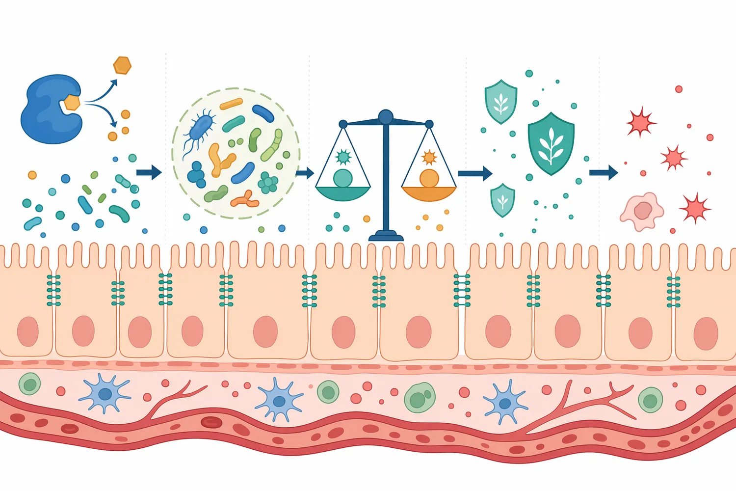 Animal studies link glucose oxidase supplementation under challenge with antioxidant, barrier, immune, and microbiota-related responses.