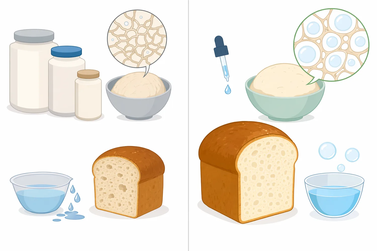 Compared with non-enzyme dough correction, hemicellulase can deliver better volume and crumb softness at low dosage by modifying flour hemicellulose.