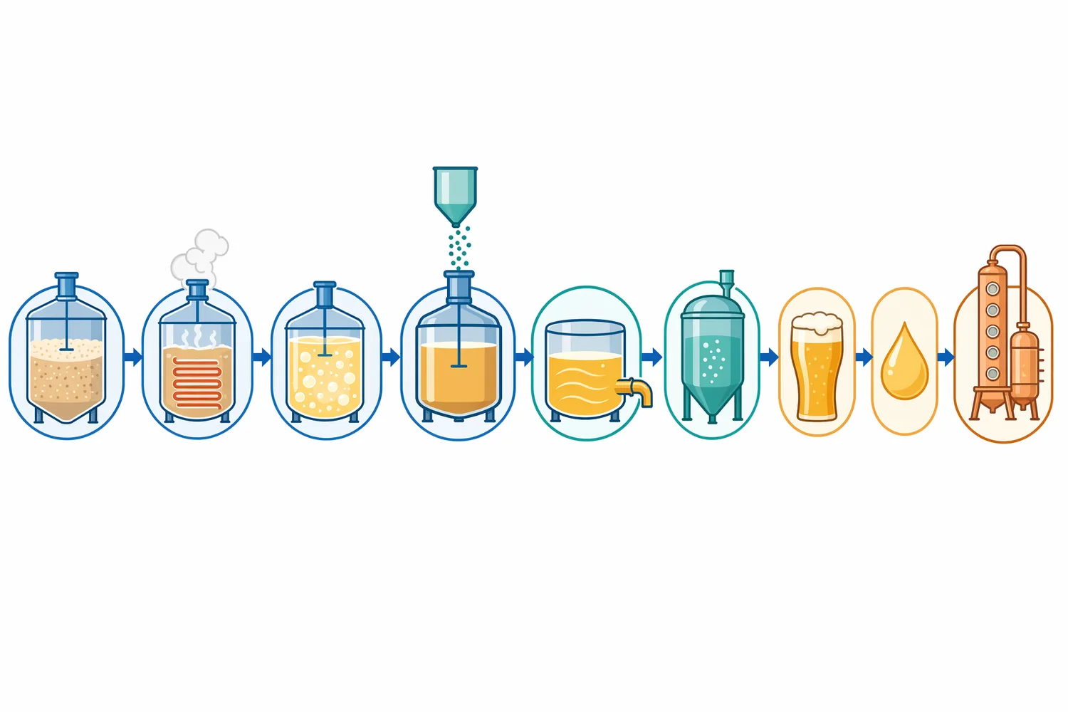 In alcohol and brewing processes, high-temperature alpha-amylase is added during hot liquefaction to reduce mash viscosity and prepare starch for saccharification.