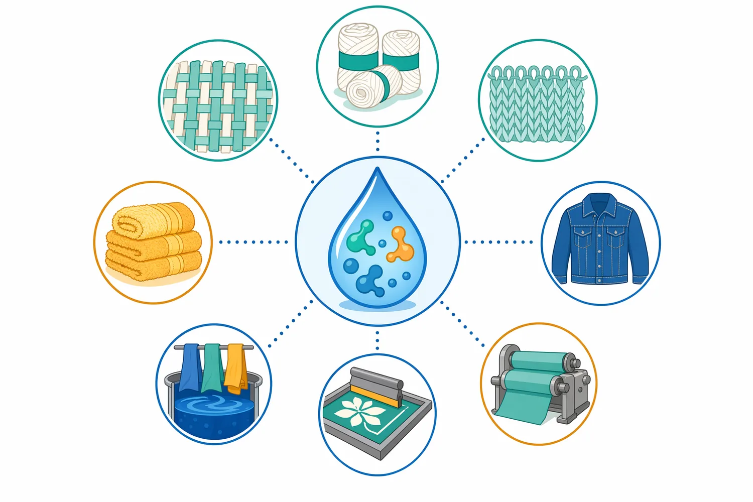 The enzyme is positioned for cotton, linen, hemp, blended, and interwoven plant-based textile materials where pectin-related impurities affect wetting.