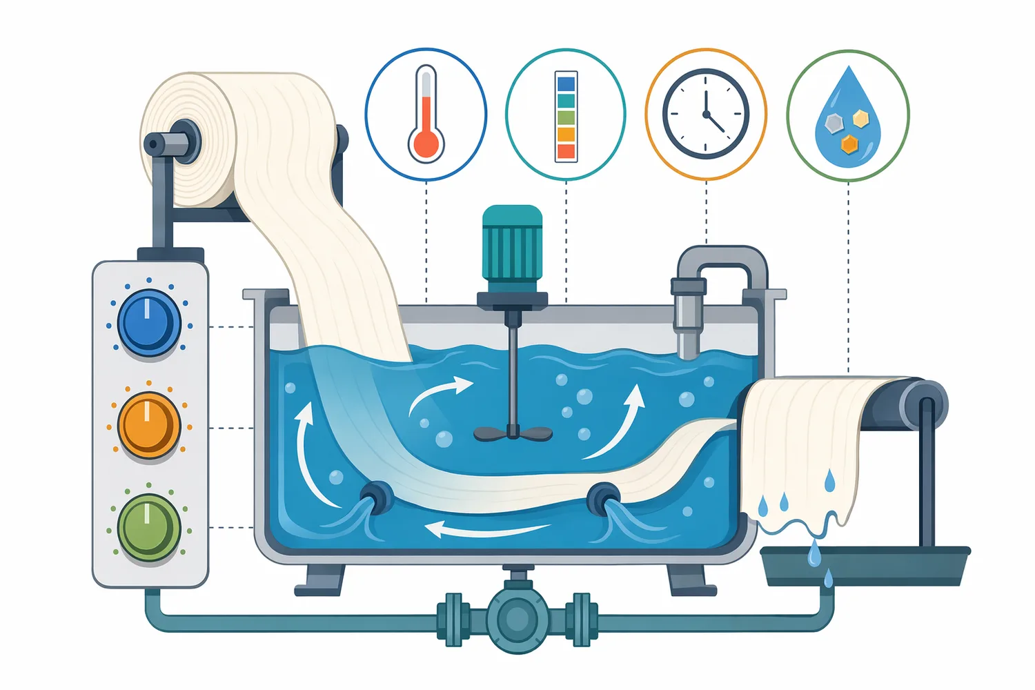 Reliable enzymatic scouring depends on controlled bath conditions, liquor movement, contact time, and compatible water chemistry.