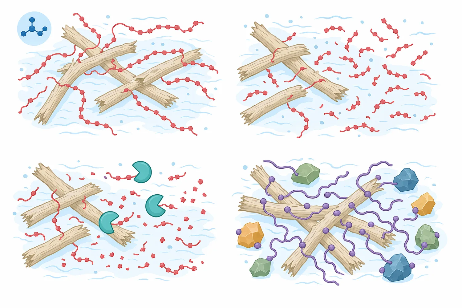Published peroxide-bleached thermomechanical pulp work links pectinase treatment with reduced cationic demand and better cationic polymer performance.