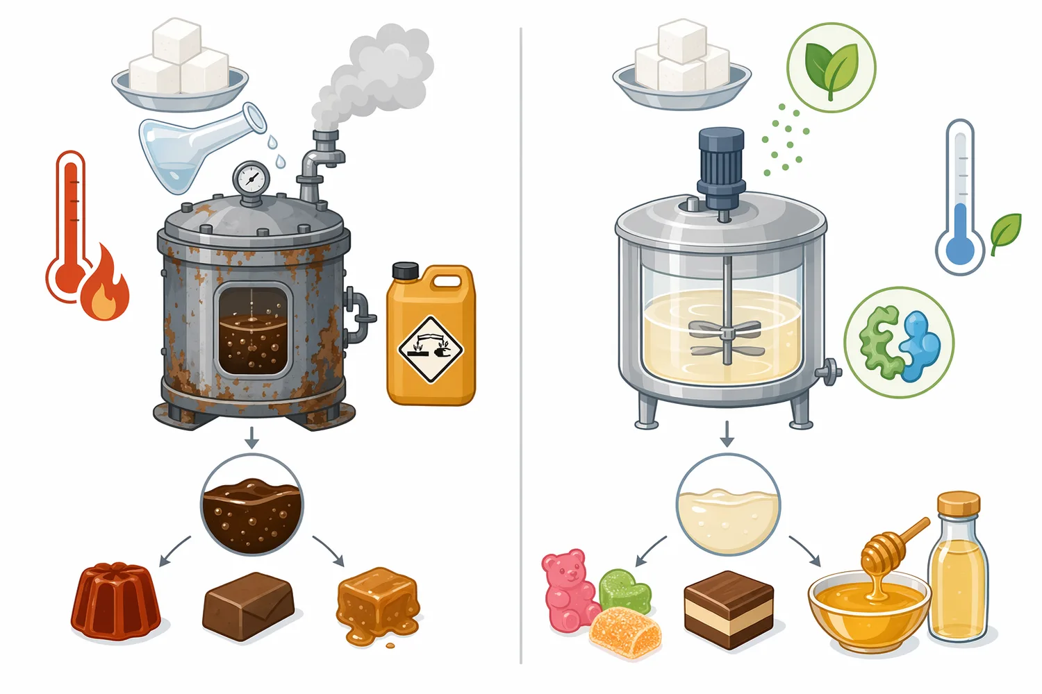 Acid, neutral and alkaline invertases share sucrose-hydrolyzing function but differ in biological context and expected operating environment.