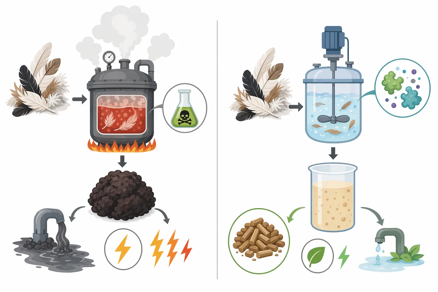 Keratinase differs from general proteases by its ability to act on insoluble structural keratin in feathers, hair, horn, hoof and related substrates.