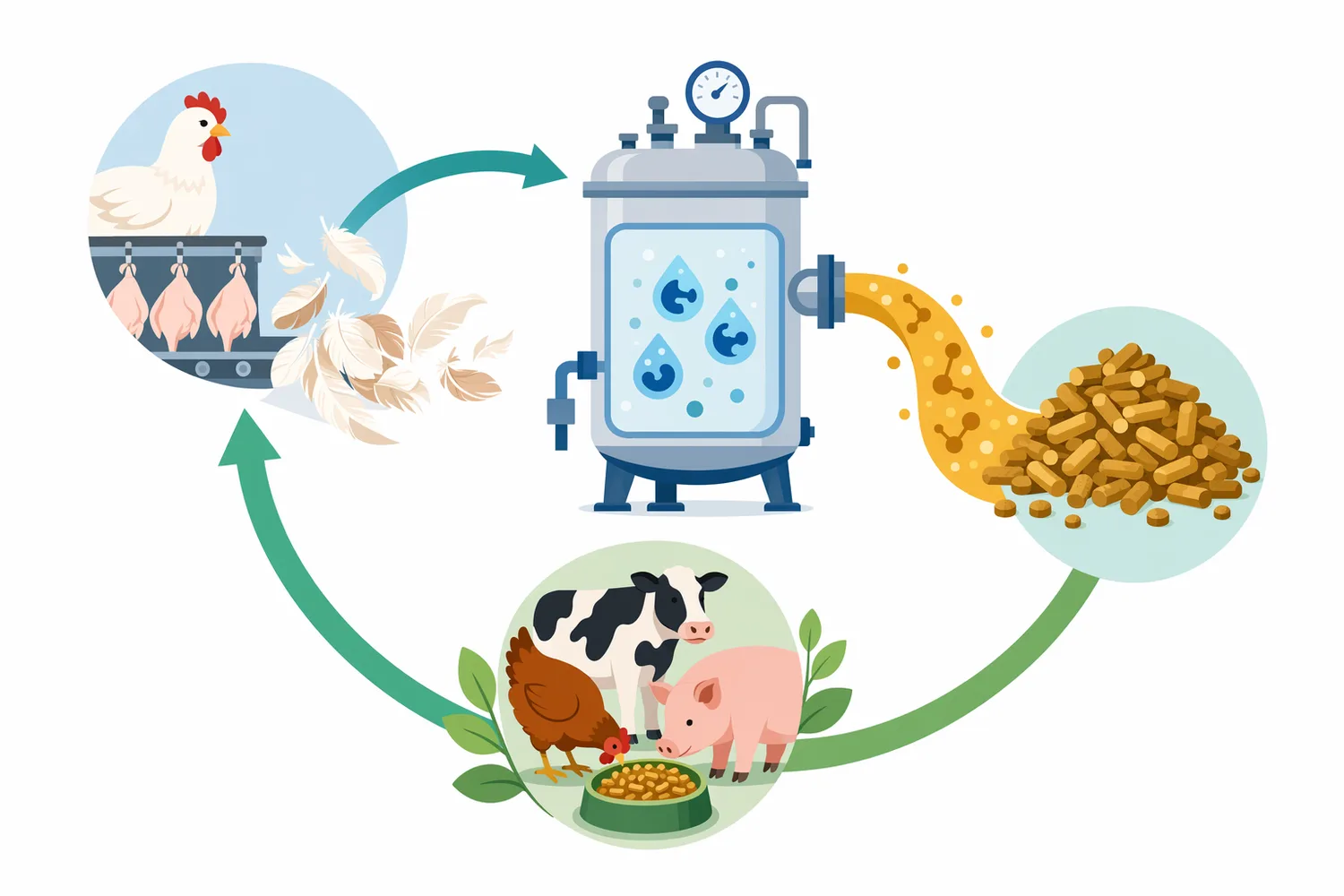 Keratinase supports circular protein recovery by converting poultry feather waste into hydrolysates rather than treating feathers only as disposal material.