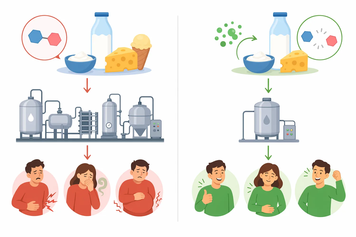 Neutral, acid, thermostable, and immobilized lactases are suited to different dairy matrices and processing concepts.