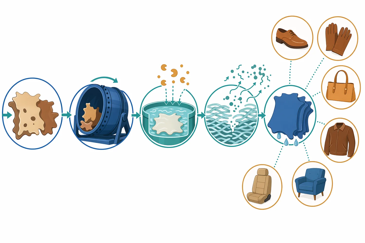 Trypsin bating is positioned after liming and deliming and before pickling, tanning, and post-tanning operations.