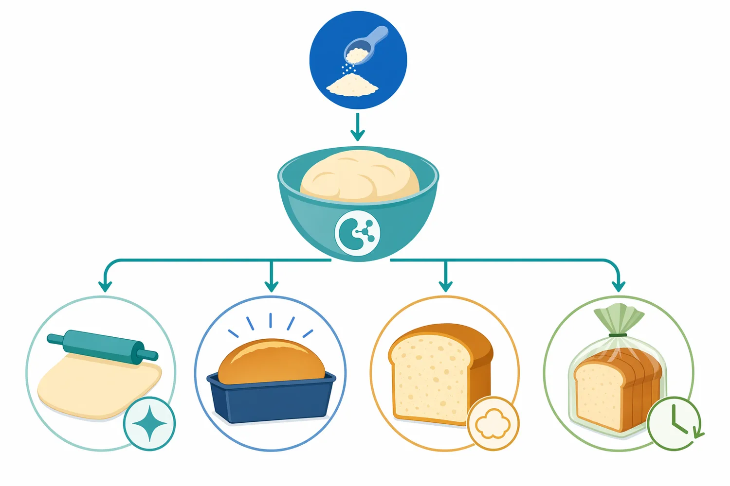 Balanced lipase use can support dough handling, loaf volume, crumb softness, and physical freshness as connected quality outcomes.