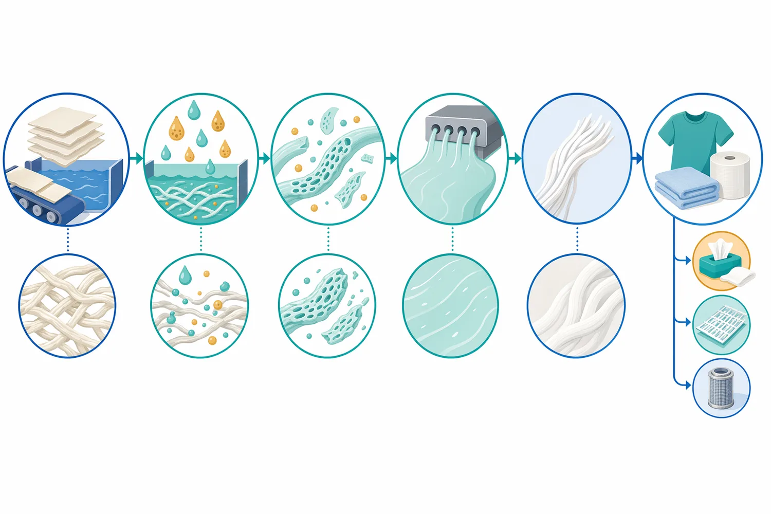 The activation enzyme is applied in an aqueous pulp pretreatment step before NMMO dissolution, extrusion, and cellulose regeneration.