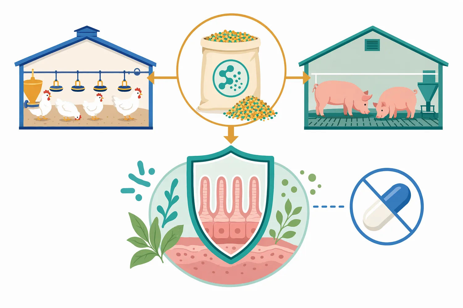 Lysozyme supports antibiotic-reduction strategies as a non-antibiotic feed enzyme, but it is not a substitute for veterinary treatment.