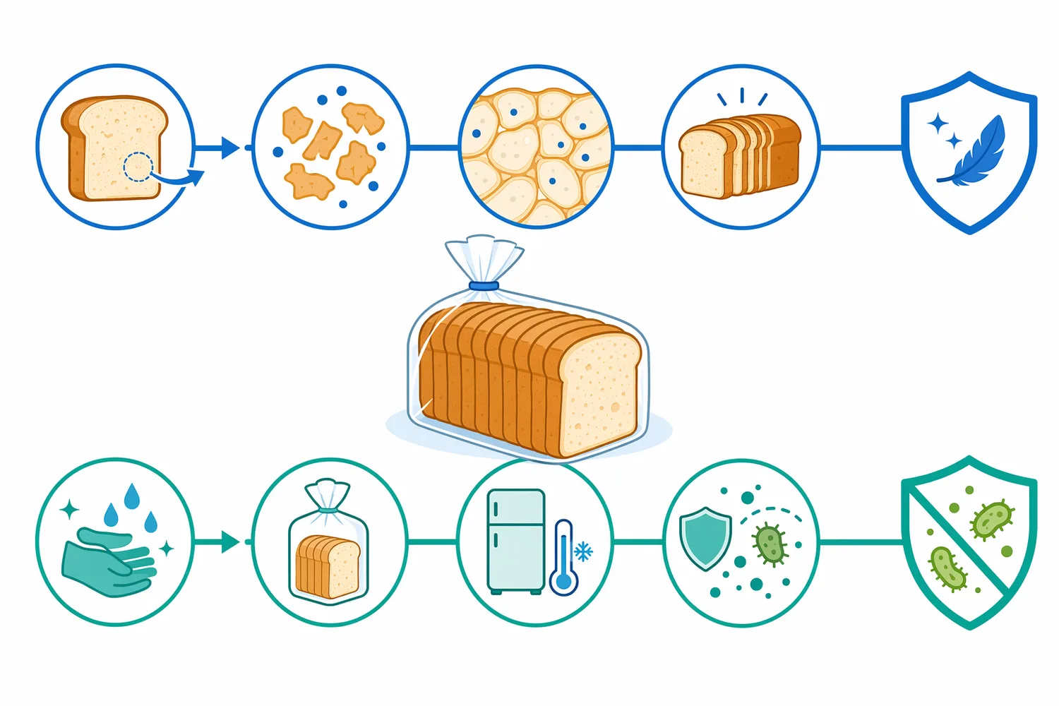 Softness retention and microbial shelf life are separate bakery challenges that require different control strategies.