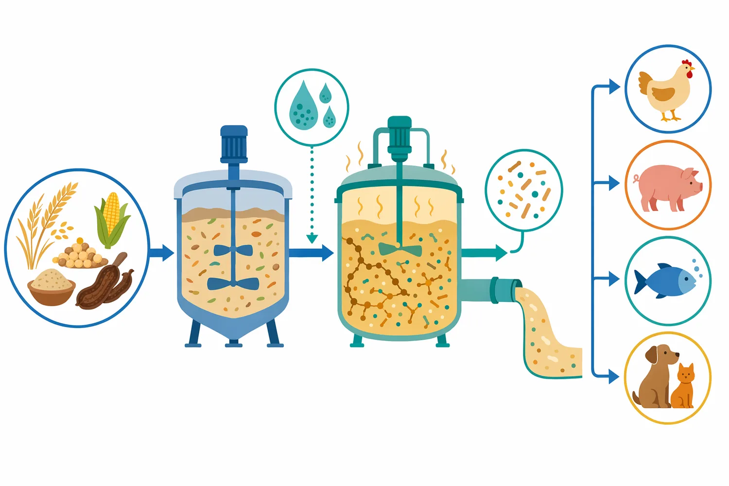In hydrated plant processing, mannanase treatment can shorten mannan polymers before downstream mixing, pumping, filtration, separation, or formulation.