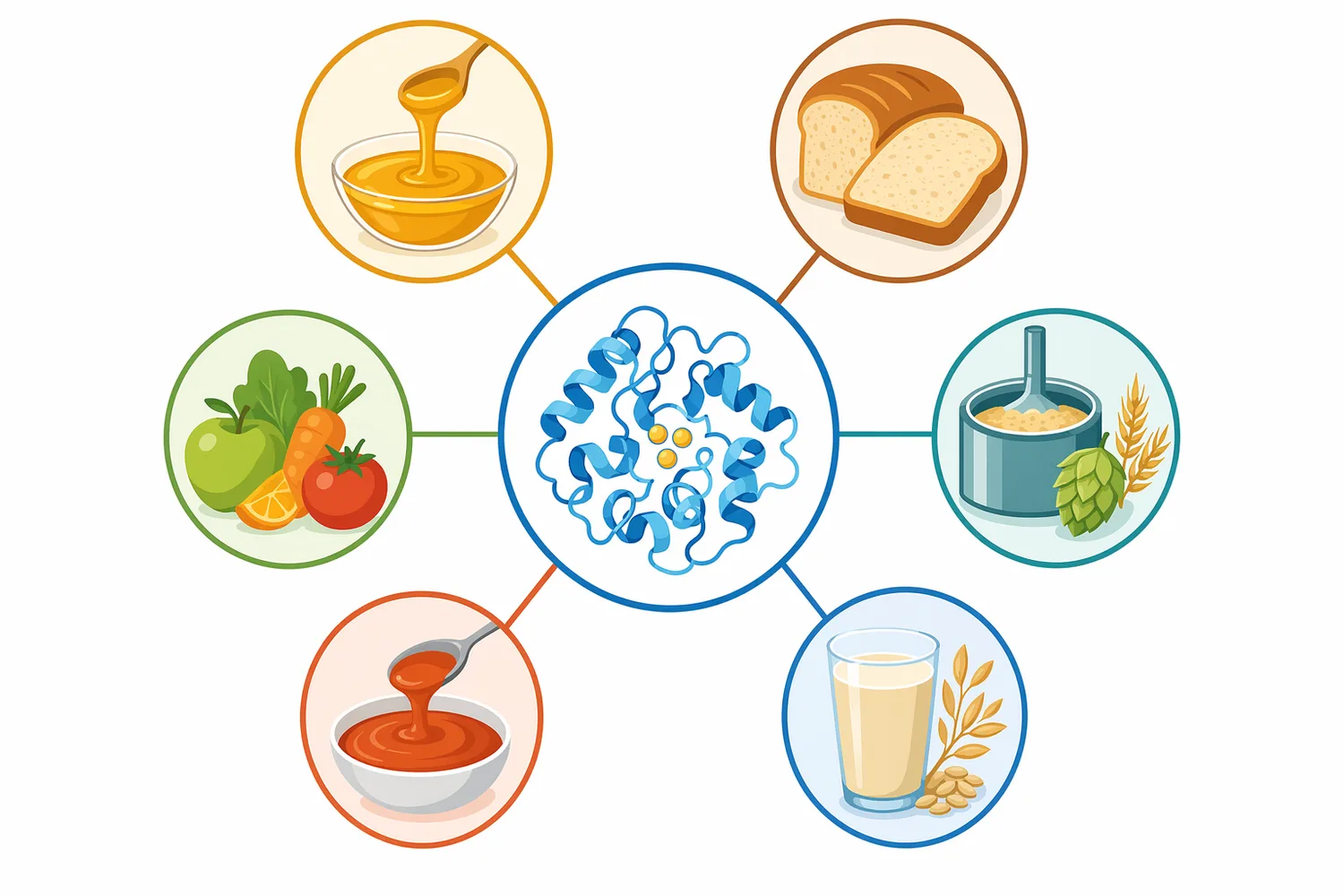Food grade medium temperature alpha-amylase is used across starch sweeteners, baking, brewing, cereal beverages, and viscosity control in processed foods.