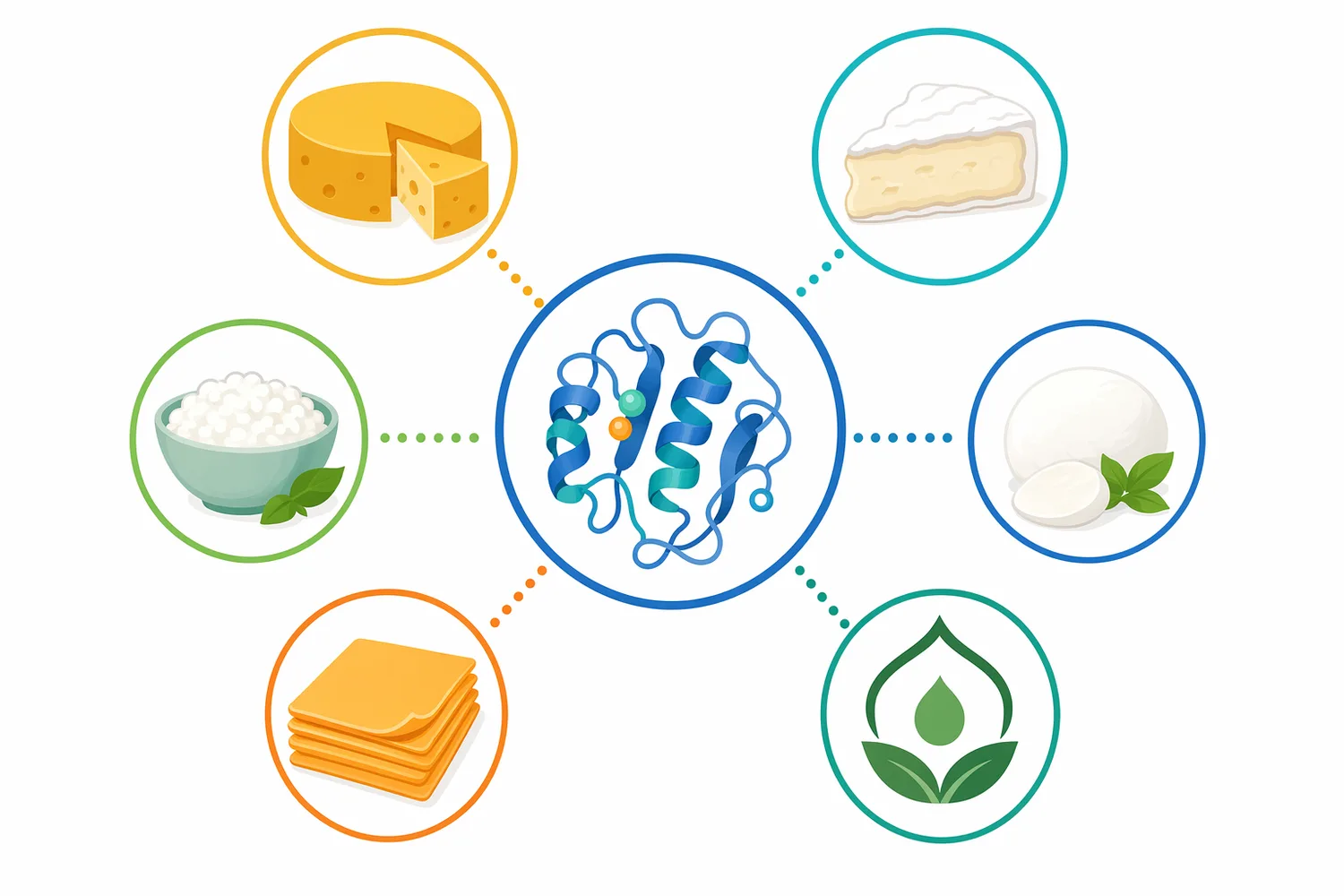 Microbial rennet can be applied in fresh, soft, and selected semi-hard cheeses where controlled curd formation and whey separation are required.