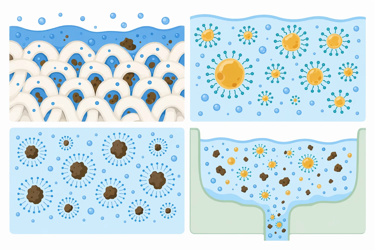 The product’s core bath functions are wetting, emulsification, dispersion, and soil suspension during the process cycle.