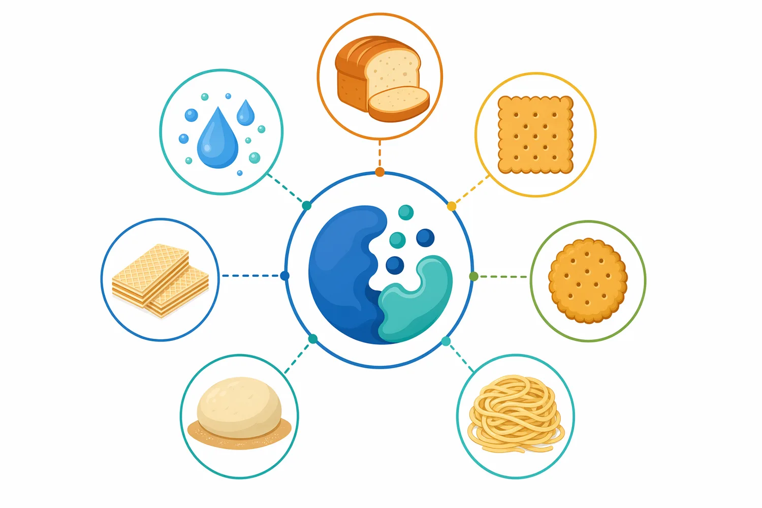 Neutral protease is used in bakery and cereal processing to tune dough extensibility, texture, and machinability.