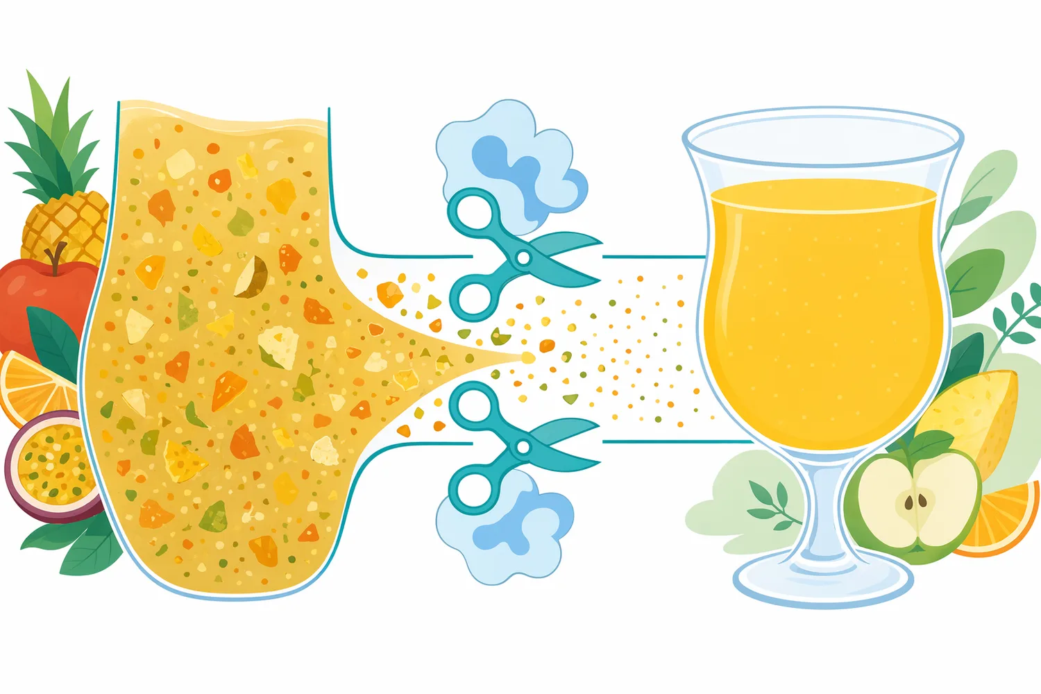 Pectinase supports clearer fruit beverages by weakening pectin-driven haze before the juice is separated.