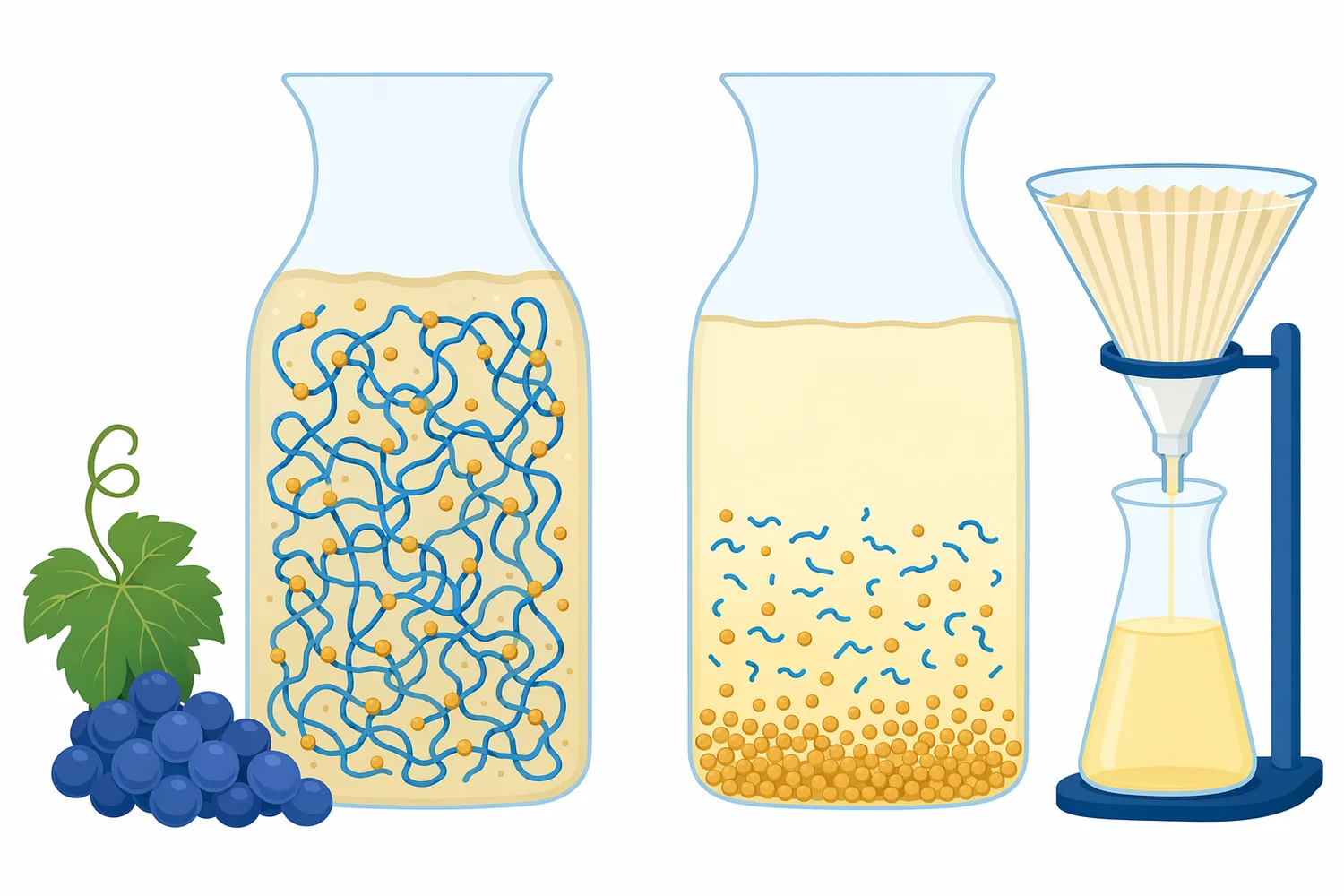 Pectinase-driven depolymerization can reduce pectin-stabilized haze and improve settling or filtration behavior.