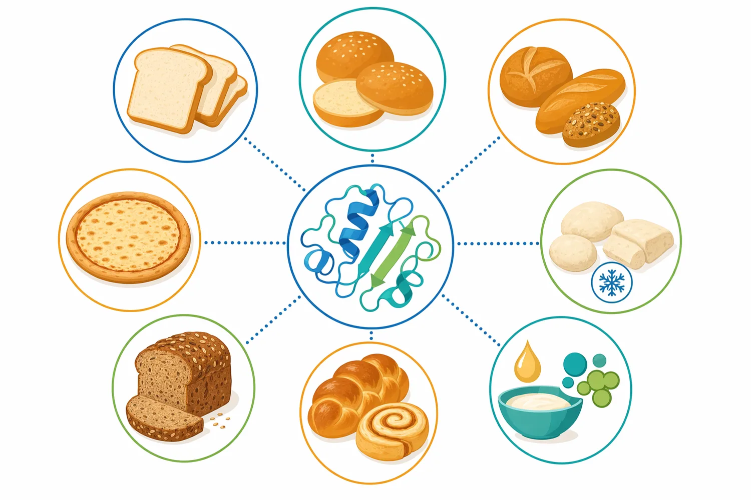Phospholipase is most relevant in formulas that provide phospholipid substrates such as flour lipids, lecithin, egg, dairy ingredients, whole-grain fractions, and oilseed materials.
