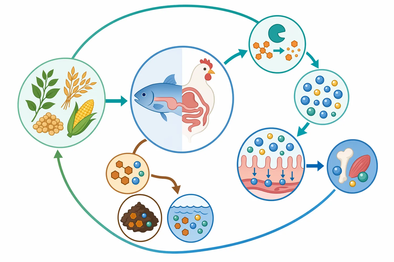 By releasing phosphate from phytate, phytase can improve phosphorus utilization and reduce unused phosphorus losses in feed systems.