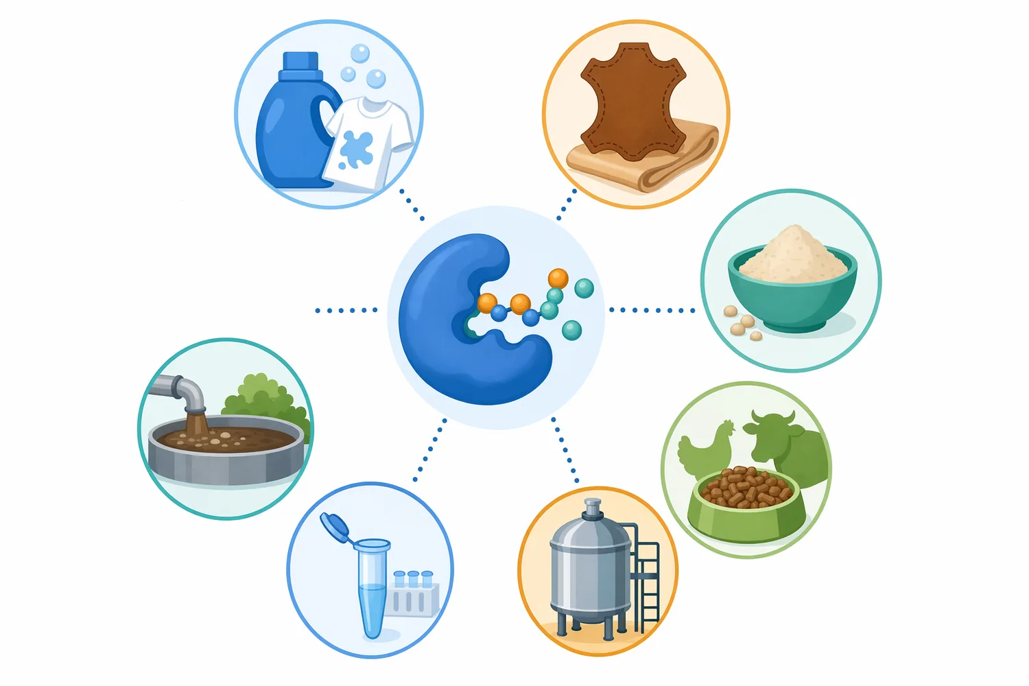 Protease is useful when proteins are either the desired material to modify or the barrier that must be removed from another material.