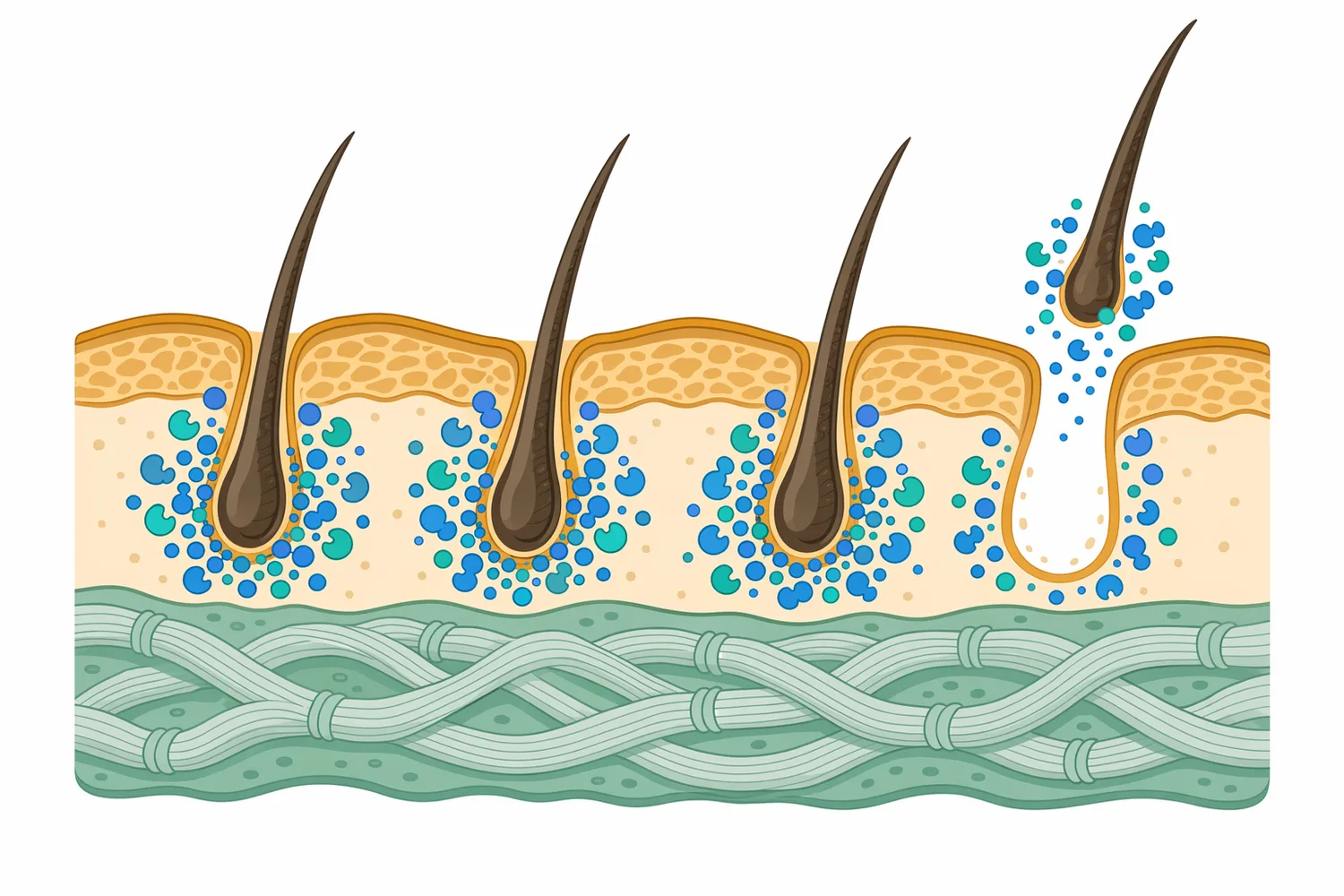 Protease-assisted dehairing relies on localized hydrolysis of attachment proteins while preserving the collagen matrix that gives leather strength.